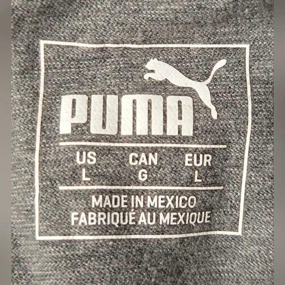 Puma Men’s Grey Graphic Logo T-Shirt Size L Short Sleeve Athleisure - Picture 7 of 8